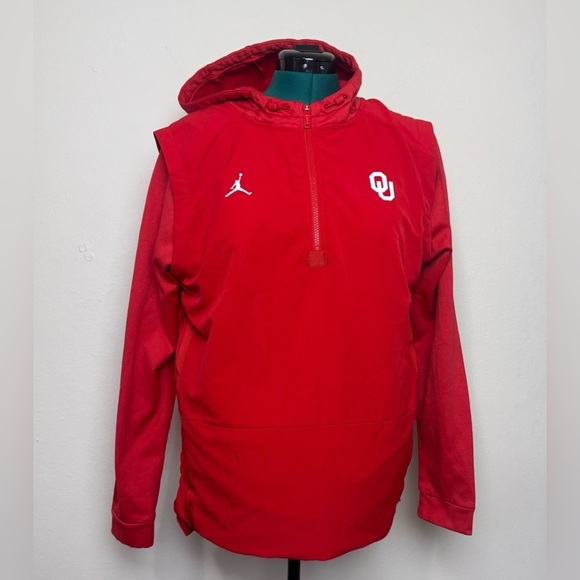 Jordan Other - Nike Jordan Men’s Red Large Team Sideline Half Zip Oklahoma University Hoodie